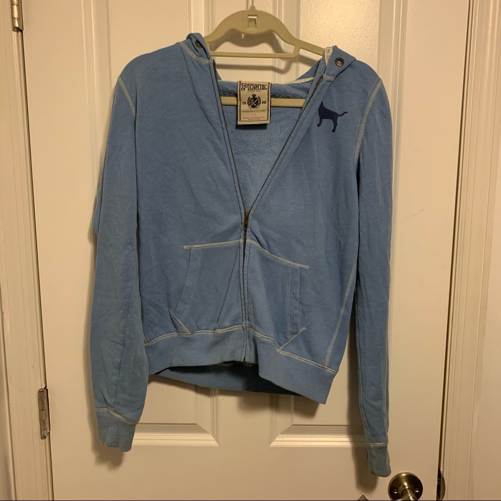 PINK Victoria’s Secret blue hooded jacket